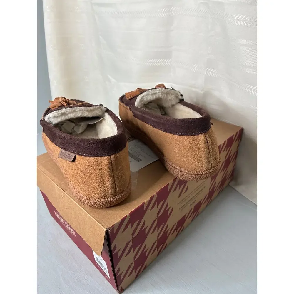 Muk Luks Talan Slippers Camel Genuine Leather Mens Size 9